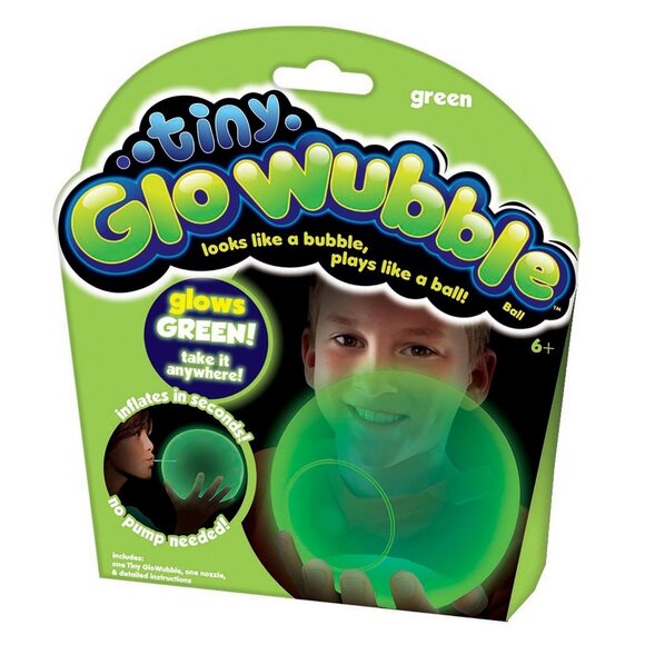 Tiny GloWubble Inflatable Ball - Glows Green - Picture 1 of 5